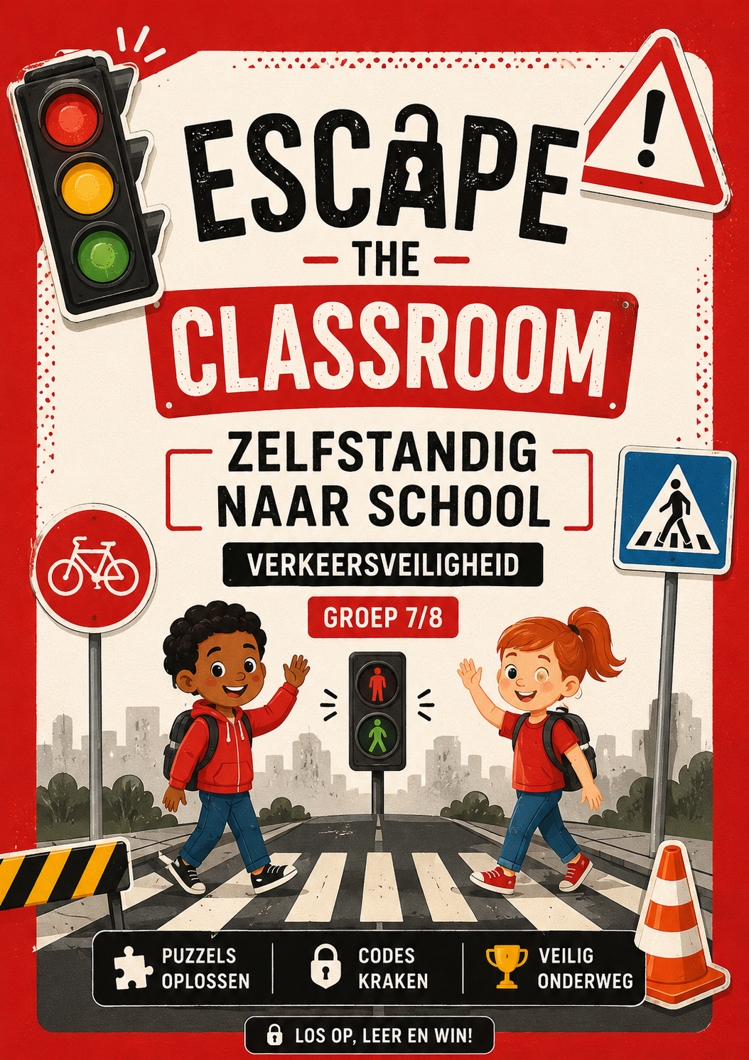 verkeersles klas Escaeproom school